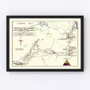 Vintage 5th Armored Victory Division Map 1945