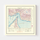 Vintage Bandar Abbas Strait of Hormuz Map 1945