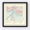 Vintage Bandar Abbas Strait of Hormuz Map 1945