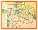 Vintage Map of Berlin, Germany 1945