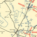 Vintage Battle of Bastogne Map 1944