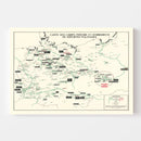 Vintage German Concentration Camps WWII Map 1946