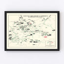 Vintage German Concentration Camps WWII Map 1946