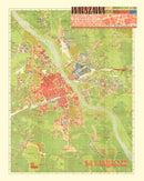 Vintage Map of Warsaw, Poland 1949