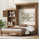 Queen Size Murphy Bed With Louvered Design And Multiple Storage Shelves - Wood by Unique Piece Furniture