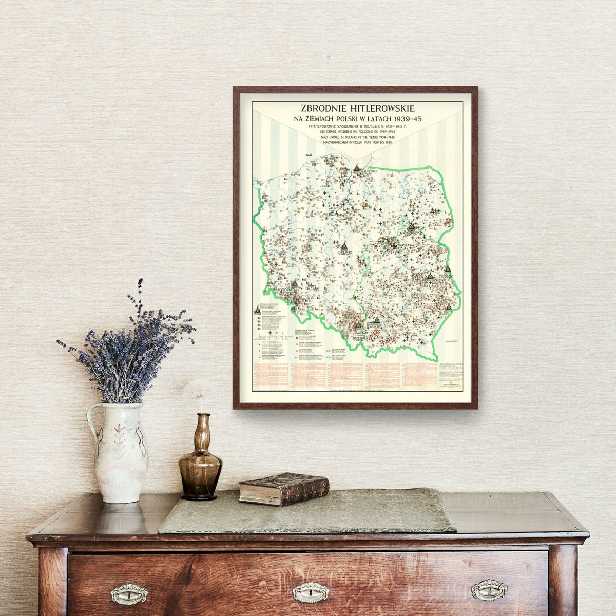 Vintage Polish Holocaust Map 1971, photo 3 of 5