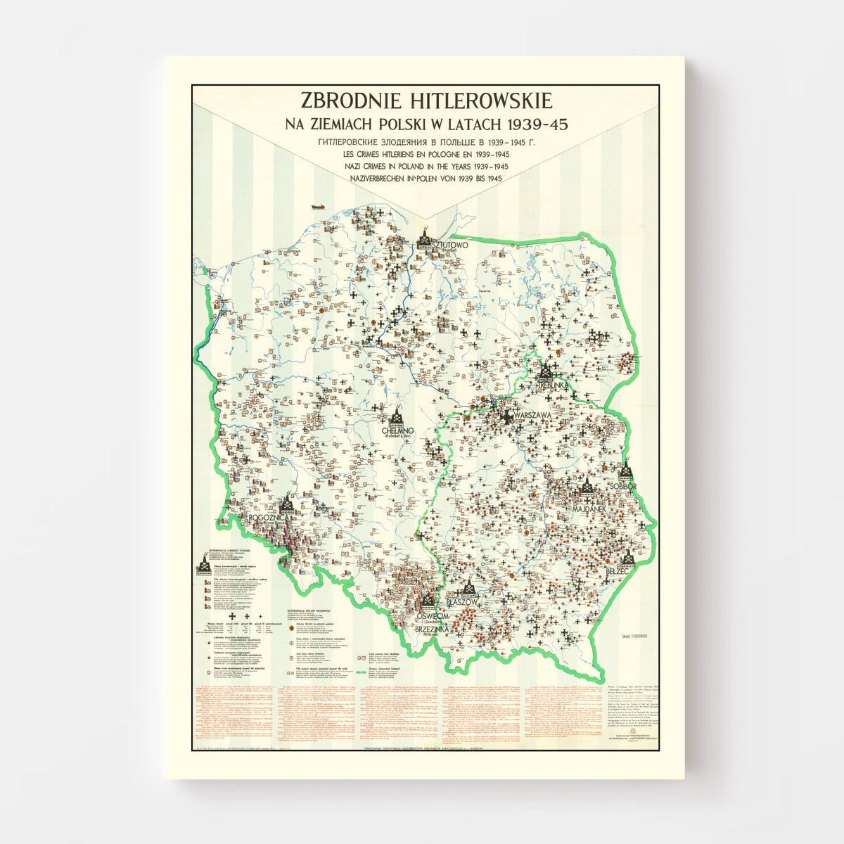 Vintage Polish Holocaust Map 1971, photo 4 of 5