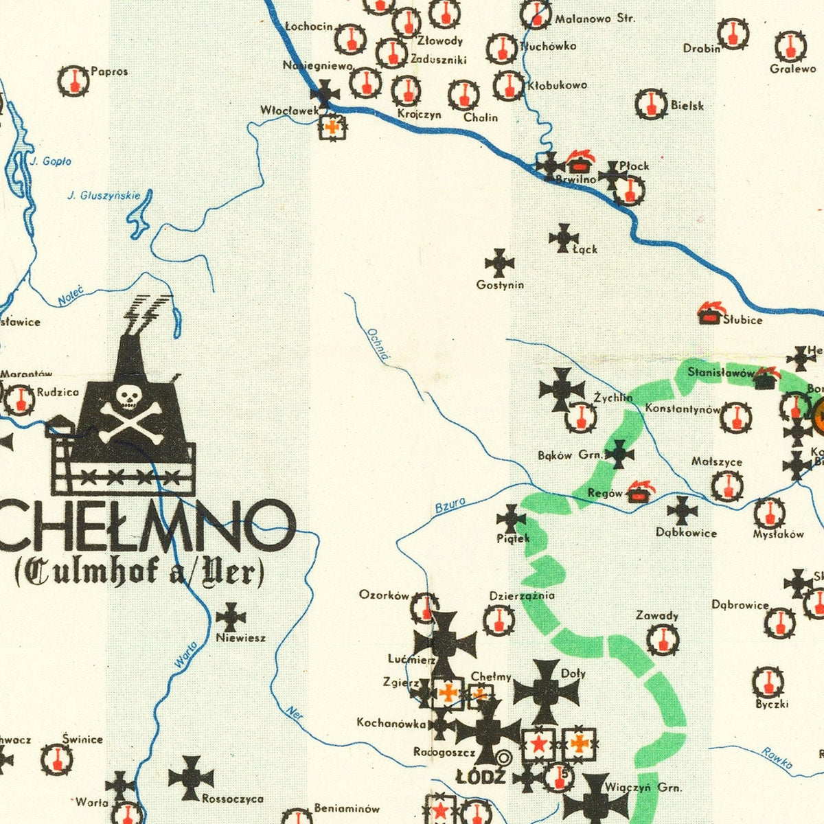 Vintage Polish Holocaust Map 1971, photo 2 of 5