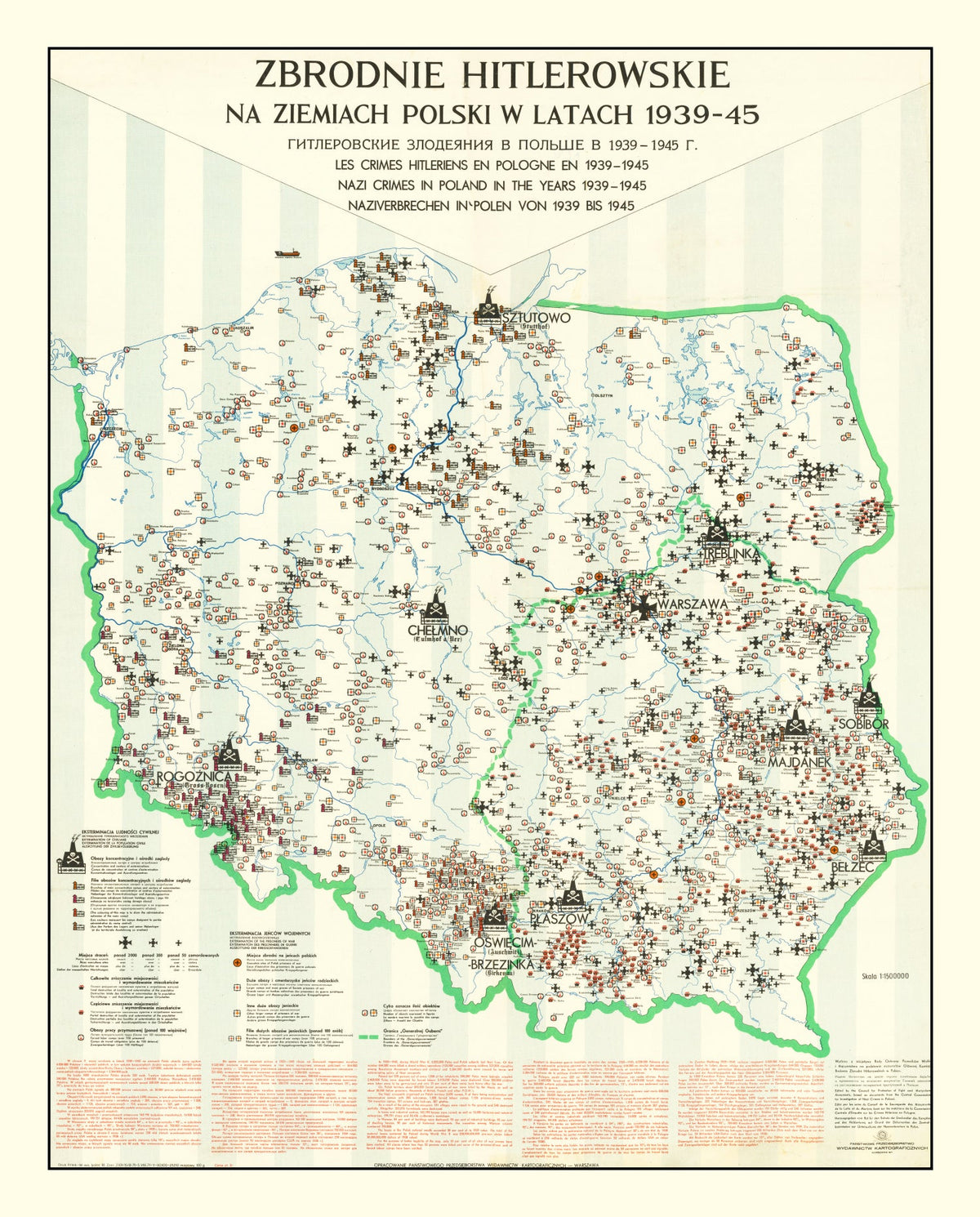 Vintage Polish Holocaust Map 1971, photo 5 of 5