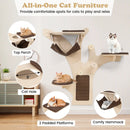 Wall-Mounted Cat Tower Cat Wall Shelves Furniture with Perch-Brown by LJGDeals