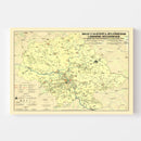 Vintage Warsaw Poland Nazi Invasion Map 1945