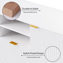 4-Piece Entertainment Wall Unit with 13 shelves,8 Drawers and 2 Cabinets, Multifunctional TV Stand Media Storage Cabinet with Fluted Line Surface for Living Room, for TVs Up to 70"