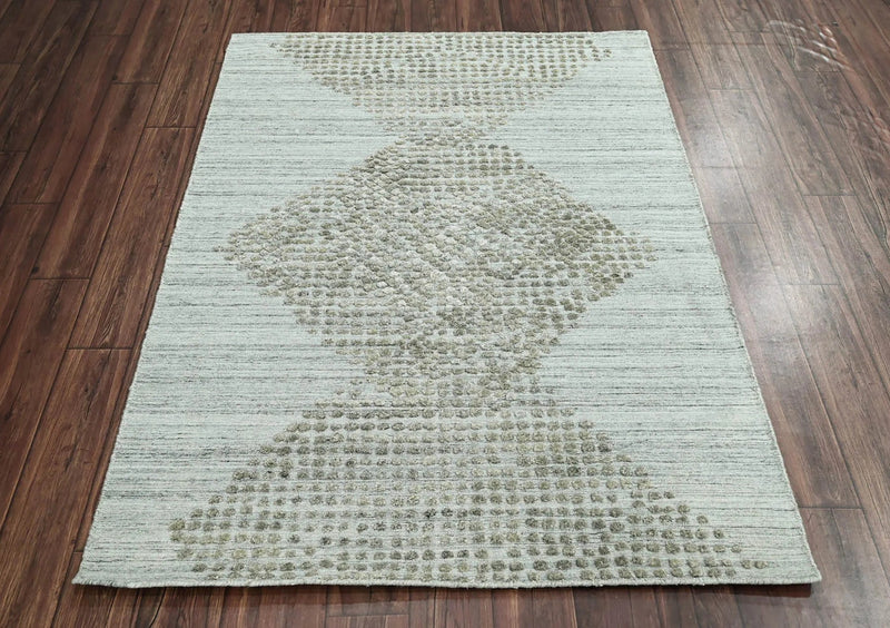 4x6 Gray LoomBloom Hand Knotted Modern & Contemporary Textured Tibetan 100% Wool Oriental Area Rug
