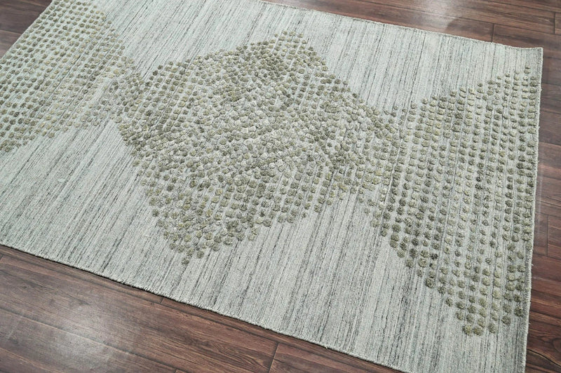 4x6 Gray LoomBloom Hand Knotted Modern & Contemporary Textured Tibetan 100% Wool Oriental Area Rug