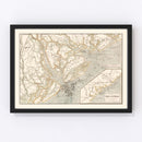 Vintage Port Royal Map 1861