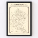 Vintage Map of Marion County, South Carolina 1825