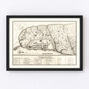 Vintage Map of Charleston, South Carolina 1809