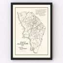 Vintage Map of Marlboro County, South Carolina 1880