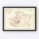 Vintage Map of Kershaw County, South Carolina 1873