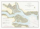 Vintage Entrance To Bull & Combahee Rivers Map 1871