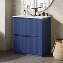 Fluted Bathroom Vanity With Ceramic Sink, Freestanding Cabinet by HouseOfZazla