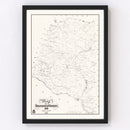 Vintage Map of Edgefield County, South Carolina 1871