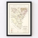 Vintage Map of Spartanburg County, South Carolina 1880