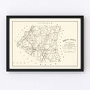 Vintage Map of Sumter County, South Carolina 1880