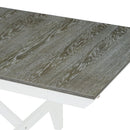 6-Piece Classic Dining Table Set, Rectangular Extendable Dining Table with two 12"W Removable Leaves and 4 Upholstered Chairs & 1 Bench for Dining Room (Brown+White)