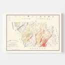 Vintage Map of York County, South Carolina 1880