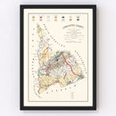 Vintage Map of Lancaster County, South Carolina 1880