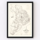 Vintage Map of Beaufort County, South Carolina 1938