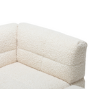 87.7" Sectional Sofa Cozy Teddy Fleece Fabric Sectional Sofa Couch with Two USB Ports a Movable Storage Ottoman and Two Lumbar Pillows for Living Room, Creamy White