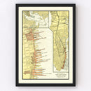 Vintage Map of Charleston, South Carolina 1920