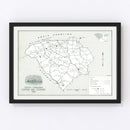 Vintage Map of South Carolina 1910