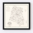Vintage Map of Union County, South Carolina 1939