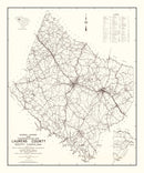 Vintage Map of Laurens County, South Carolina 1939