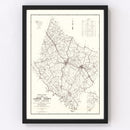 Vintage Map of Laurens County, South Carolina 1939