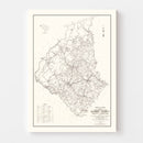 Vintage Map of Oconee County, South Carolina 1939