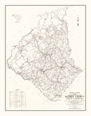 Vintage Map of Oconee County, South Carolina 1939