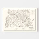 Vintage Map of Aiken County, South Carolina 1939