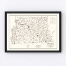 Vintage Map of Aiken County, South Carolina 1939