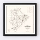 Vintage Map of Edgefield County, South Carolina 1939