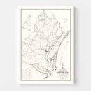Vintage Map of Georgetown County, South Carolina 1939