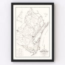 Vintage Map of Georgetown County, South Carolina 1939