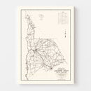 Vintage Map of Lancaster County, South Carolina 1939