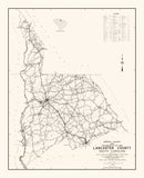 Vintage Map of Lancaster County, South Carolina 1939