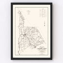 Vintage Map of Lancaster County, South Carolina 1939