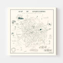Vintage Map of Spartanburg, South Carolina 1939