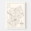 Vintage Map of Kershaw County, South Carolina 1938